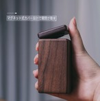 天然木 ブラックウォールナット つまようじケース マグネット式 180本収納 つまようじホルダー 木製 高級 シンプル ナチュラル キッチン