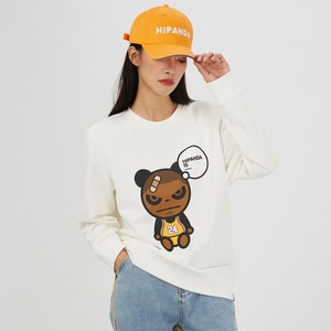 SALE 送料無料【HIPANDA ハイパンダ】レディース クルーネック スウェット トレーナー WOMEN'S KOBE PRINT CREW NECK SWEAT SHIRT / WHITE・BLACK・BEIGE