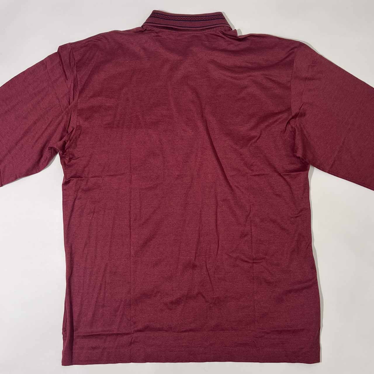イタリア製 dunhill ダンヒル 天竺 長袖 ポロシャツ 42" 107cm/赤紫 メンズ