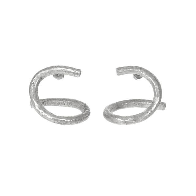 [P002]Silver 925 Twist Circle earring