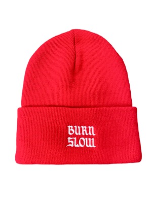 BURN SLOW - Brush Logo Embroidery Beanie　 BMX