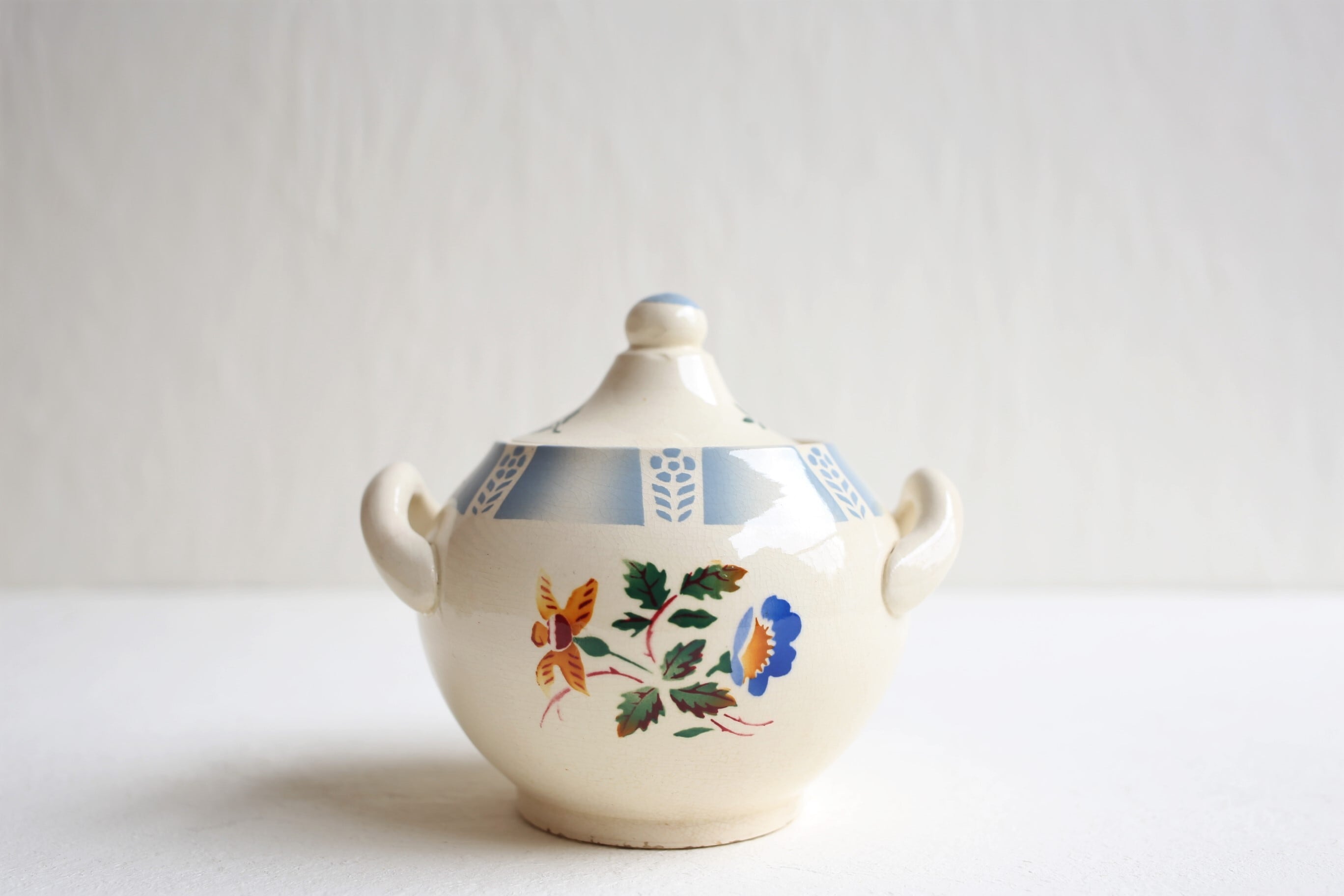 フランス アンティーク ヴィンテージ DIGOIN&SARREGUEMINES シュガーポット N-01093