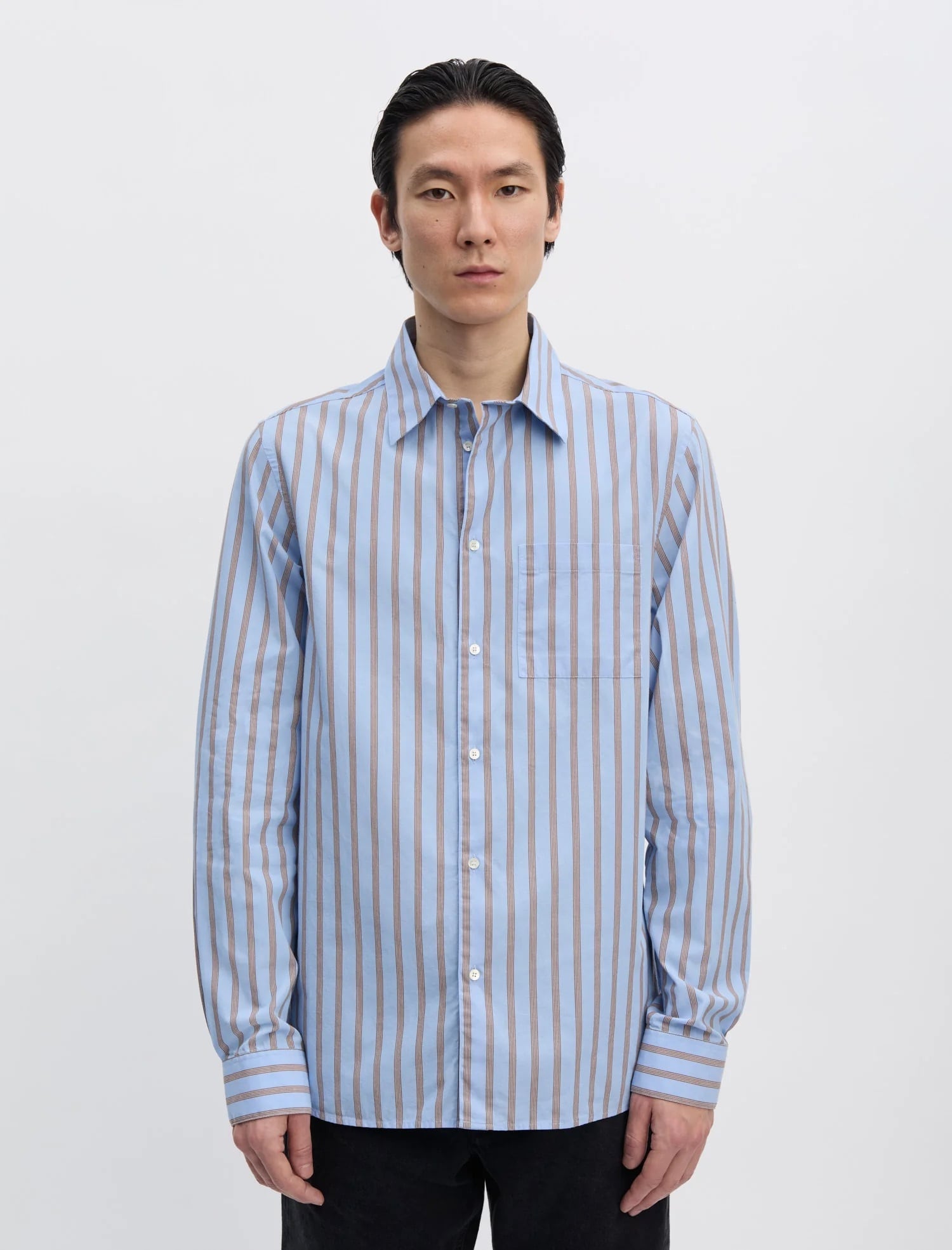 ANOTHER ASPECT ANOTHER Shirt 3.0 Blue/Brown Stripe | BEST PACKING