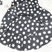 フラメンコ 衣装 DOCE del Flamenco ドセデルフラメンコ ドレス ワンピース ブラック系 ホワイト系 黒 白 水玉 ドット レース かわいい ダンス パーティ 発表会 舞台 踊り ダンス衣装