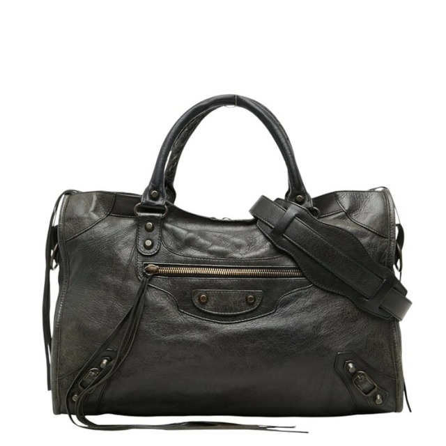 バレンシアガ シティ ハンドバッグ ショルダーバッグ 2WAY 115748 ブラック レザー フェルト レディース BALENCIAGA 【中古】