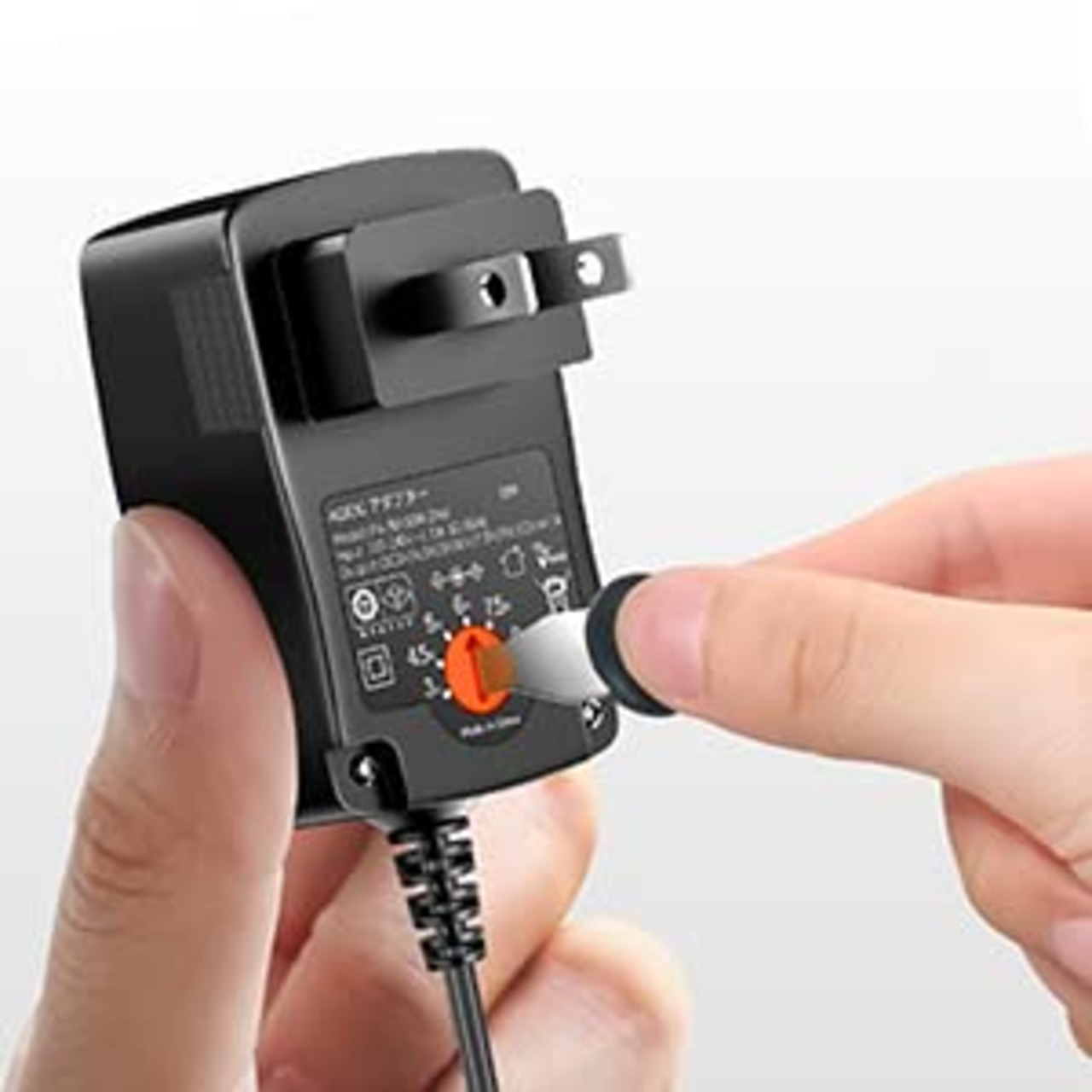 POWSEED 12W マルチ電圧 ACアダプター 3V 4.5V 5V 6V 7.5V 9V 12V ユニバサル 家電用1000mA電源 LEDストリップ ルーター スピーカー モニター ビデオ 防犯カメラ カメラ用アダプタ 5.5*2.1ｍｍ DCジャック 変換 Type-C付き