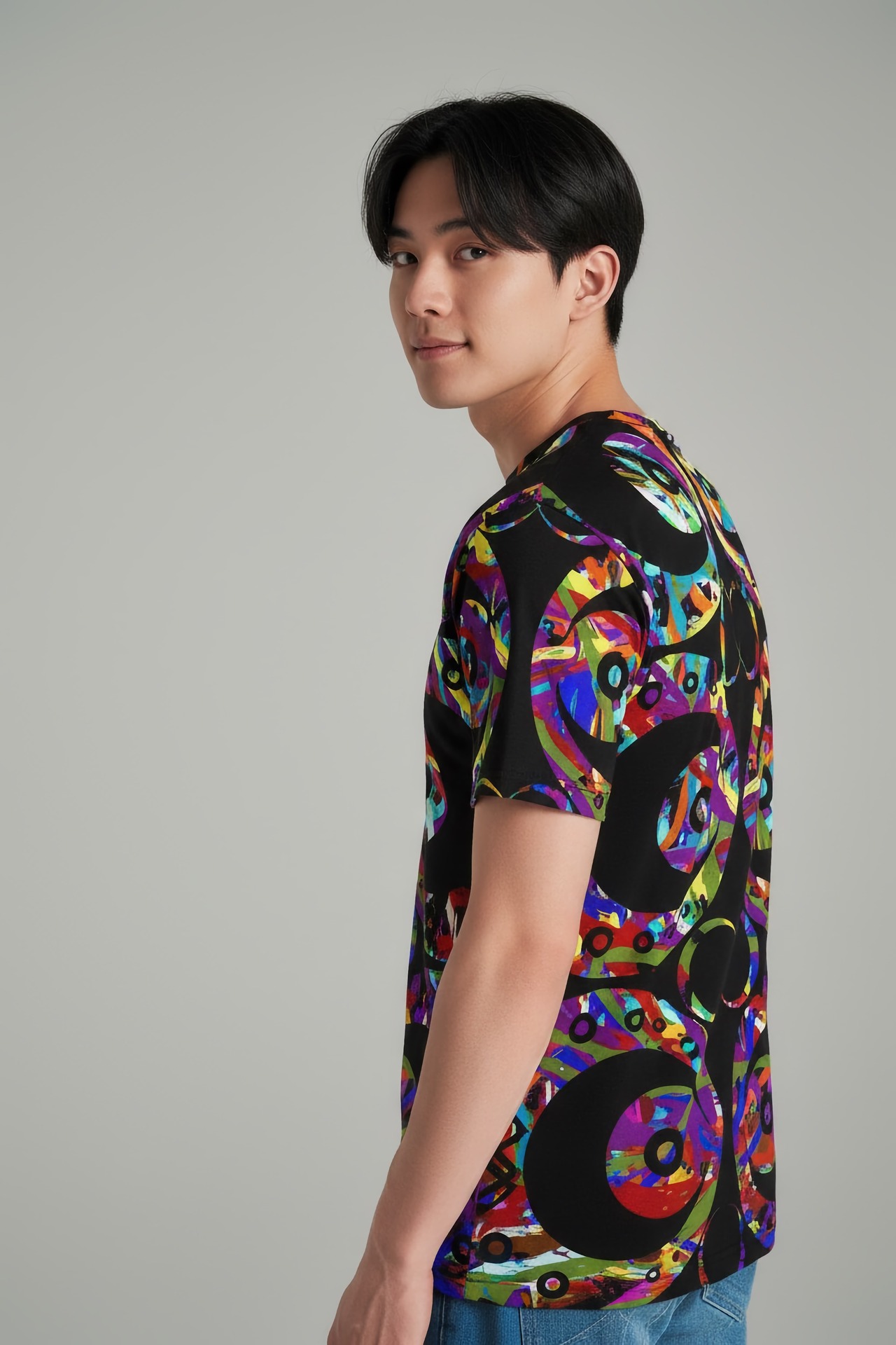 All-over print men's crew neck T-shirt