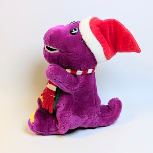 ☆ VINTAGE 90' ☆【 Barney & Friends ( バーニー&フレンズ )  】『 WINTER Barney 』 クリスマスバーニー / ぬいぐるみ プラッシュ plush  ビンテージ〚アメリカン雑貨 アメトイ〛