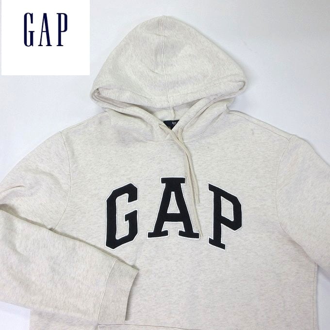 □GAP ギャップ パーカー フーディー ホワイト 裏起毛 サイズM ユニ