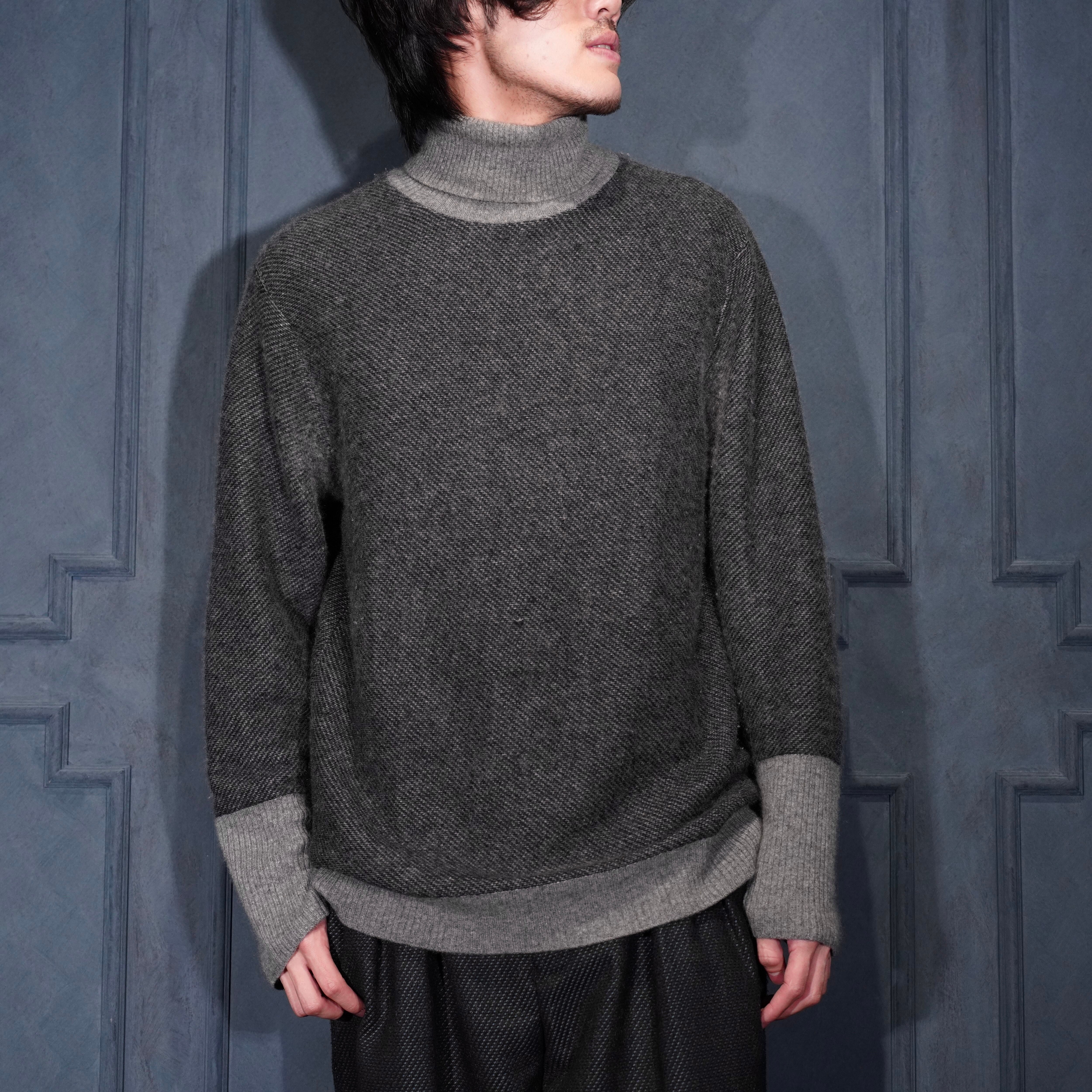 ヨウジヤマモト カシミヤニット Y's YOHJI YAMAMOTO HIGH NECK CASHMERE KNIT/ワイズヨウジヤマモト