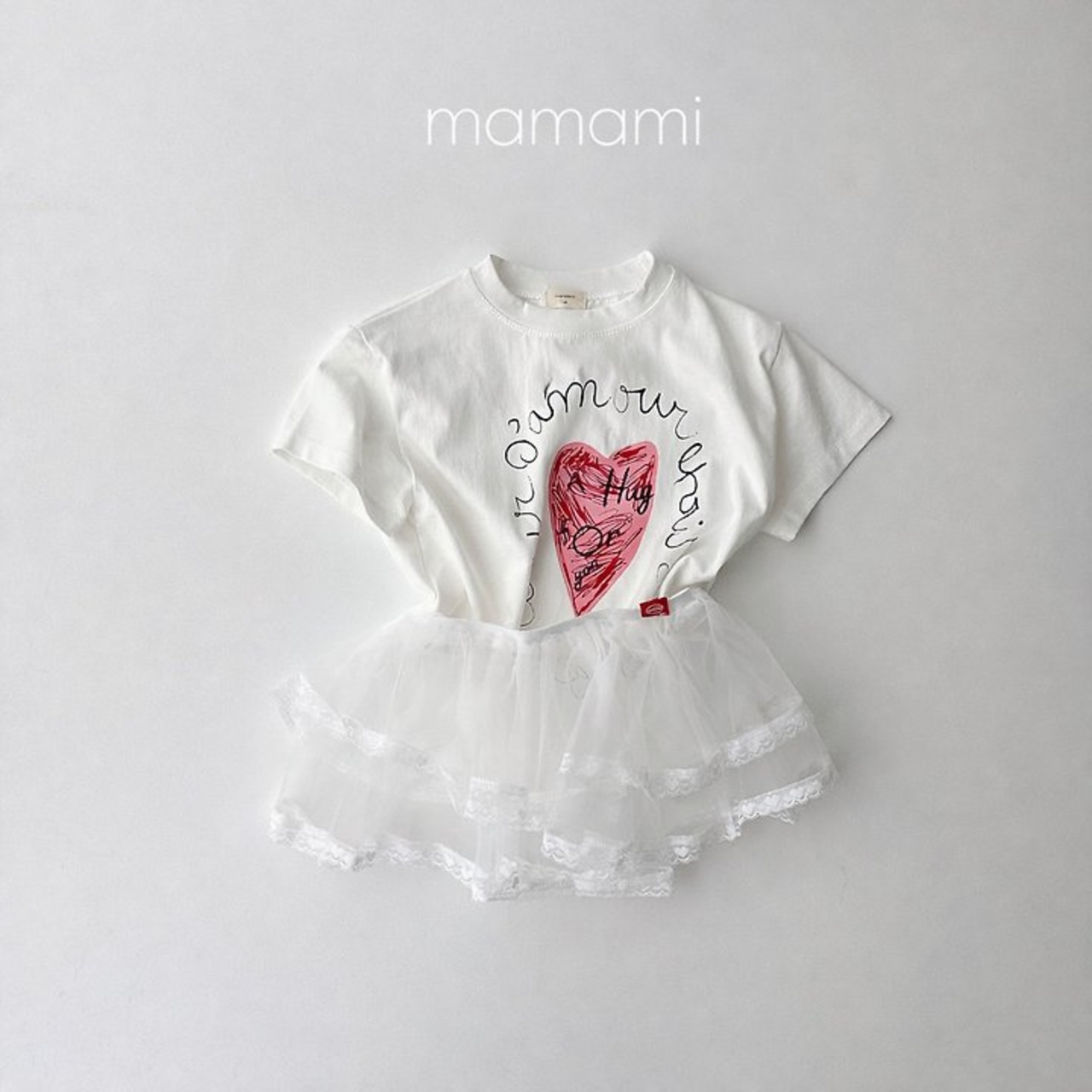 [mamami] Drawing Heart Tee (adult) / [마마미] 드로잉하트티 (adult)