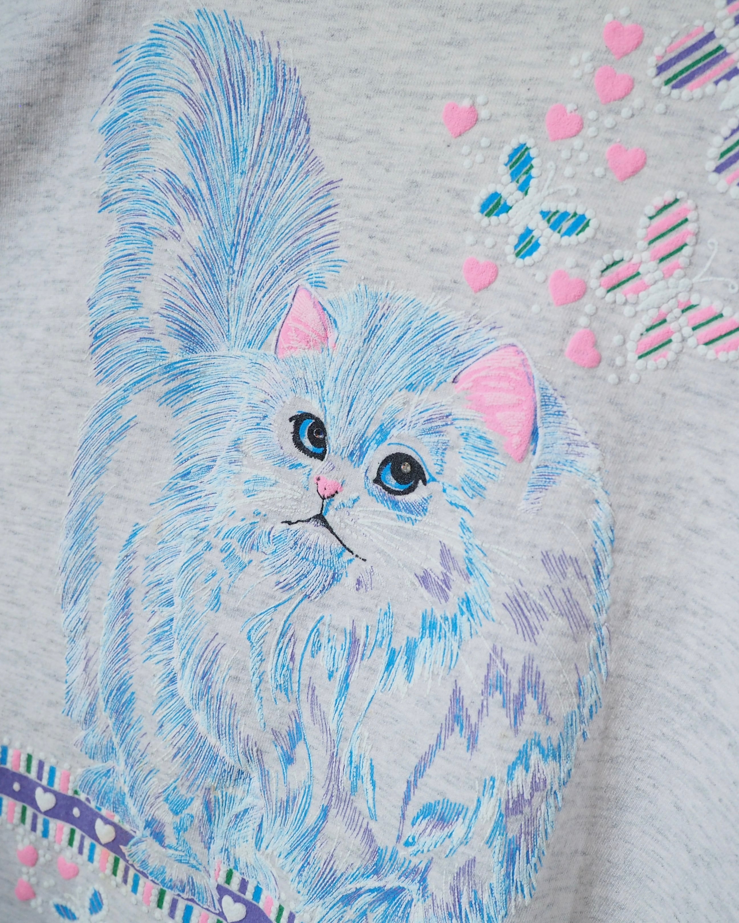 1980s " Made in USA " Pretty Persian Cat printed vintage Tee
