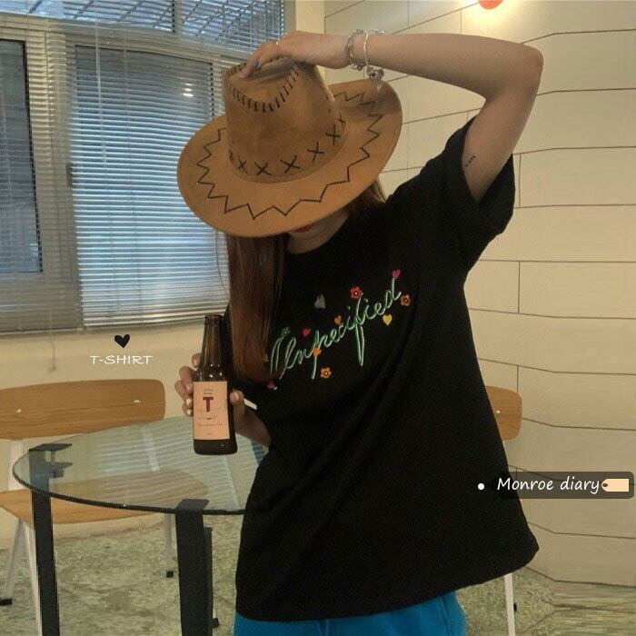 ブラックルーズTシャツ サマー 夏物 モンロー32081071377