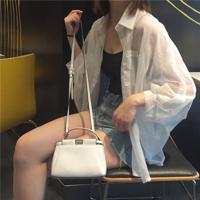 白い日焼け止めシャツ女性2020新しいジャケット夏の薄いカーディガンアイスシルクオールマッチシャツ日焼け止め服トップ 1号婦人42899838884