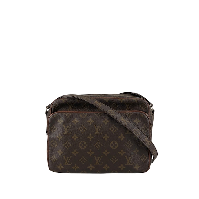 LOUIS VUITTON ルイヴィトン モノグラム ショルダーバッグ ブラウン PVC レザー 旧型 ナイル vintage ヴィンテージ オールド sawe4x