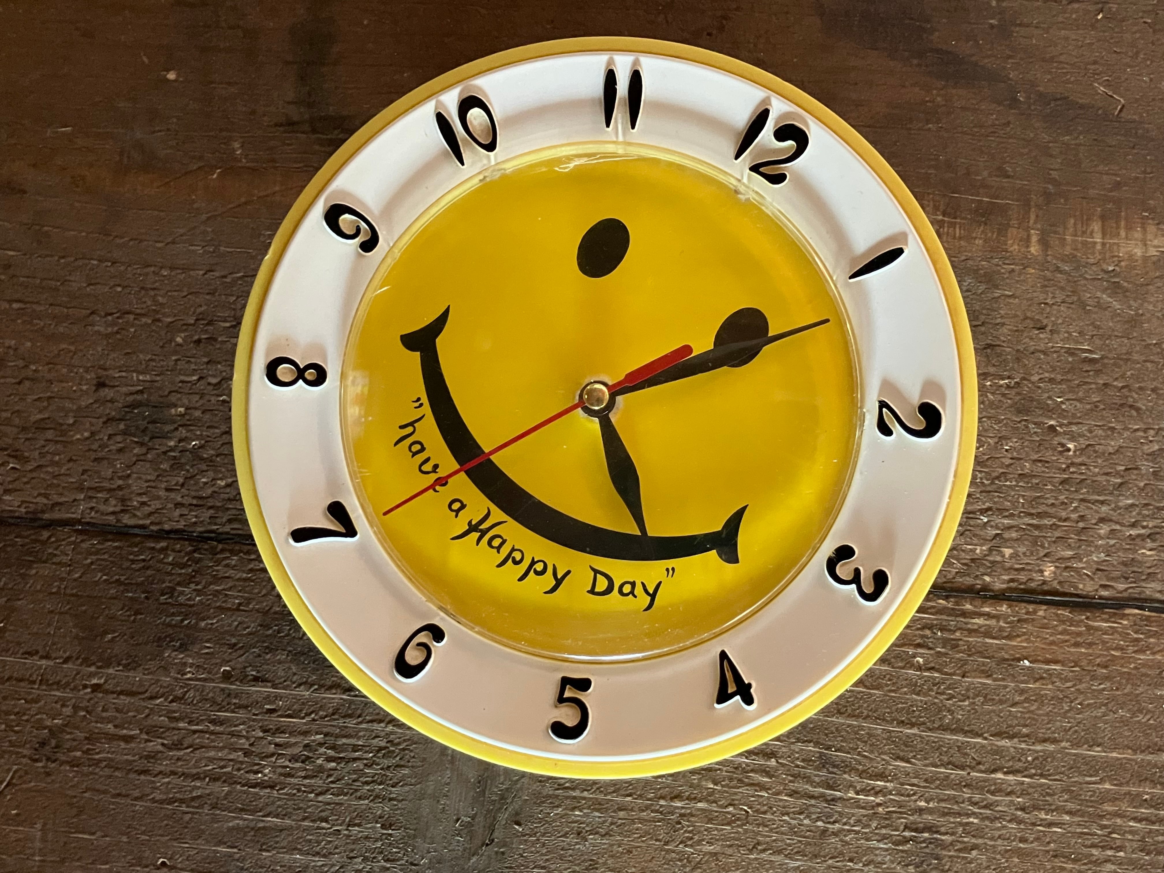 70s Have A Happy Day smiley clock