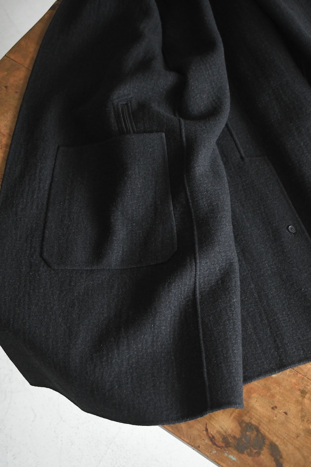 A.PRESSE / Cashmere Melton Long Coat (Charcoal)