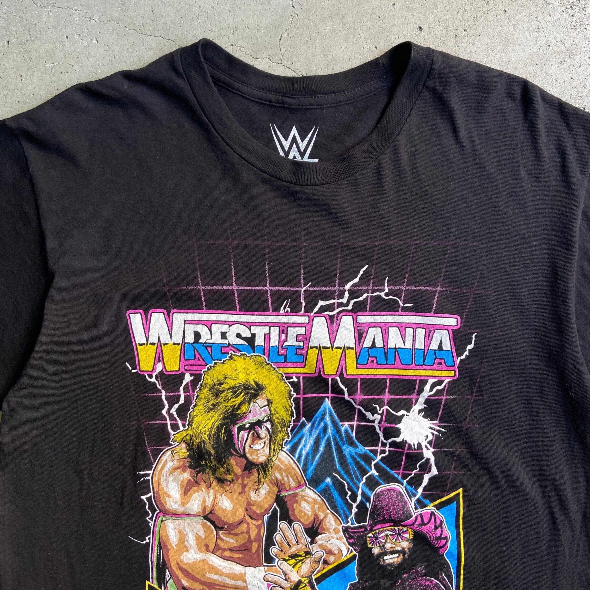 WWE プロレス WORLD WRESTLING レッスルマニア プリント Tシャツ 