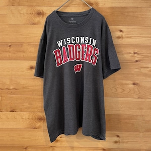 【Fanatics】カレッジ ウィスコンシン大学 ロゴ Tシャツ Wisconsin Badgers フットボール L US古着