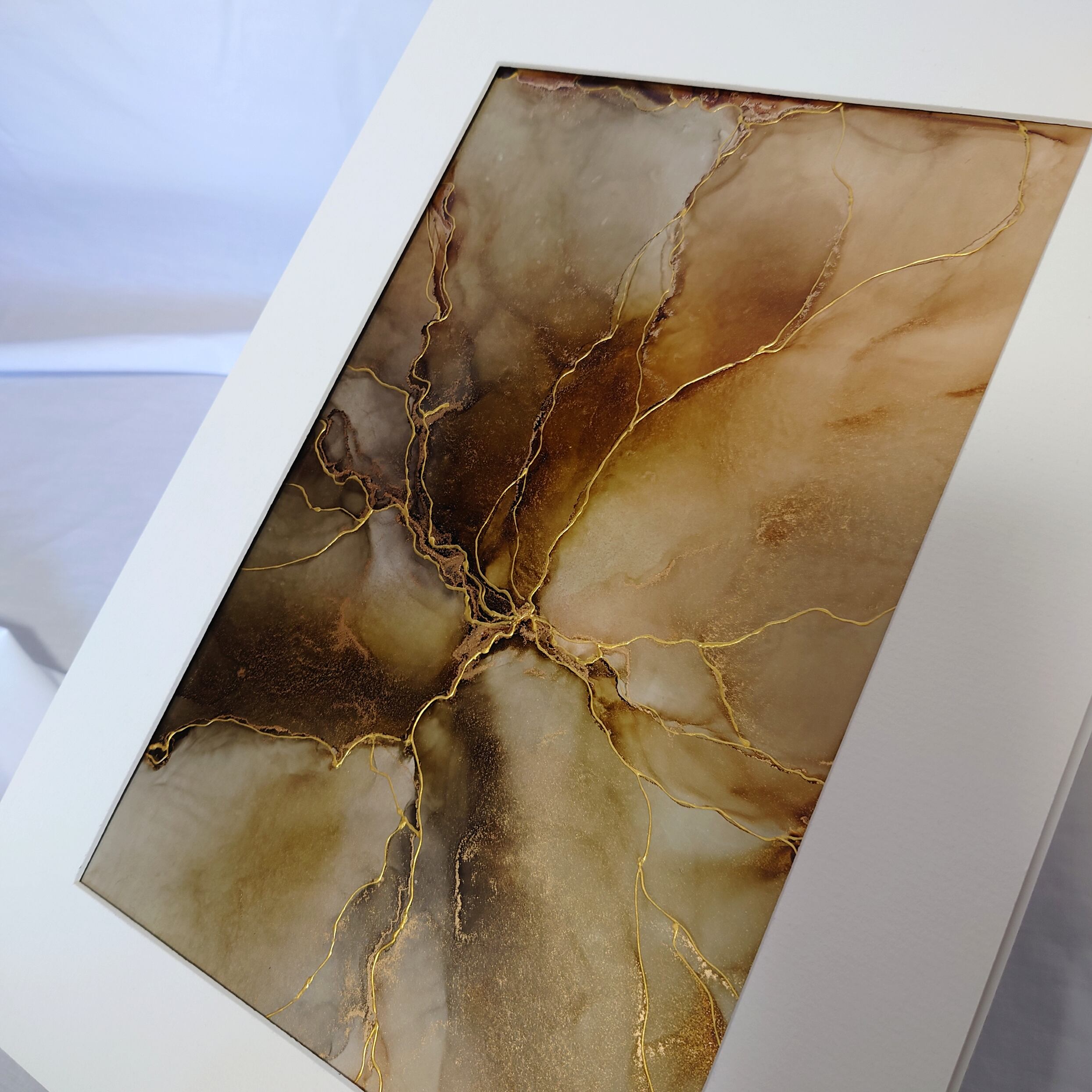 注文割引 大理石のようなアルコールインクアートパネル⭐︎原画 zppsu