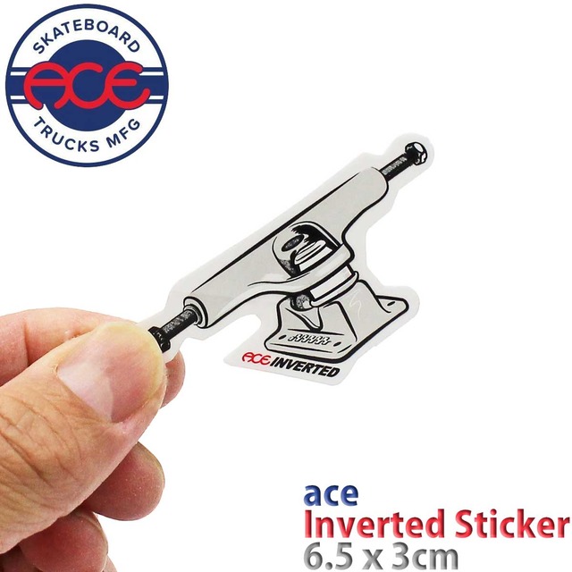 エース スケボー ステッカー ace Inverted 6.5x3cm Sticker スケートボード インバーテッド デカール シール ブランド ロゴ 正規品