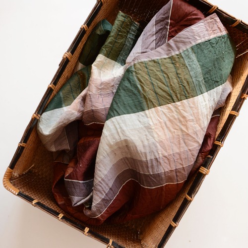 布団皮のほどき古布 格子模様｜リメイク・ハンドメイド・インテリア用 ヴィンテージ