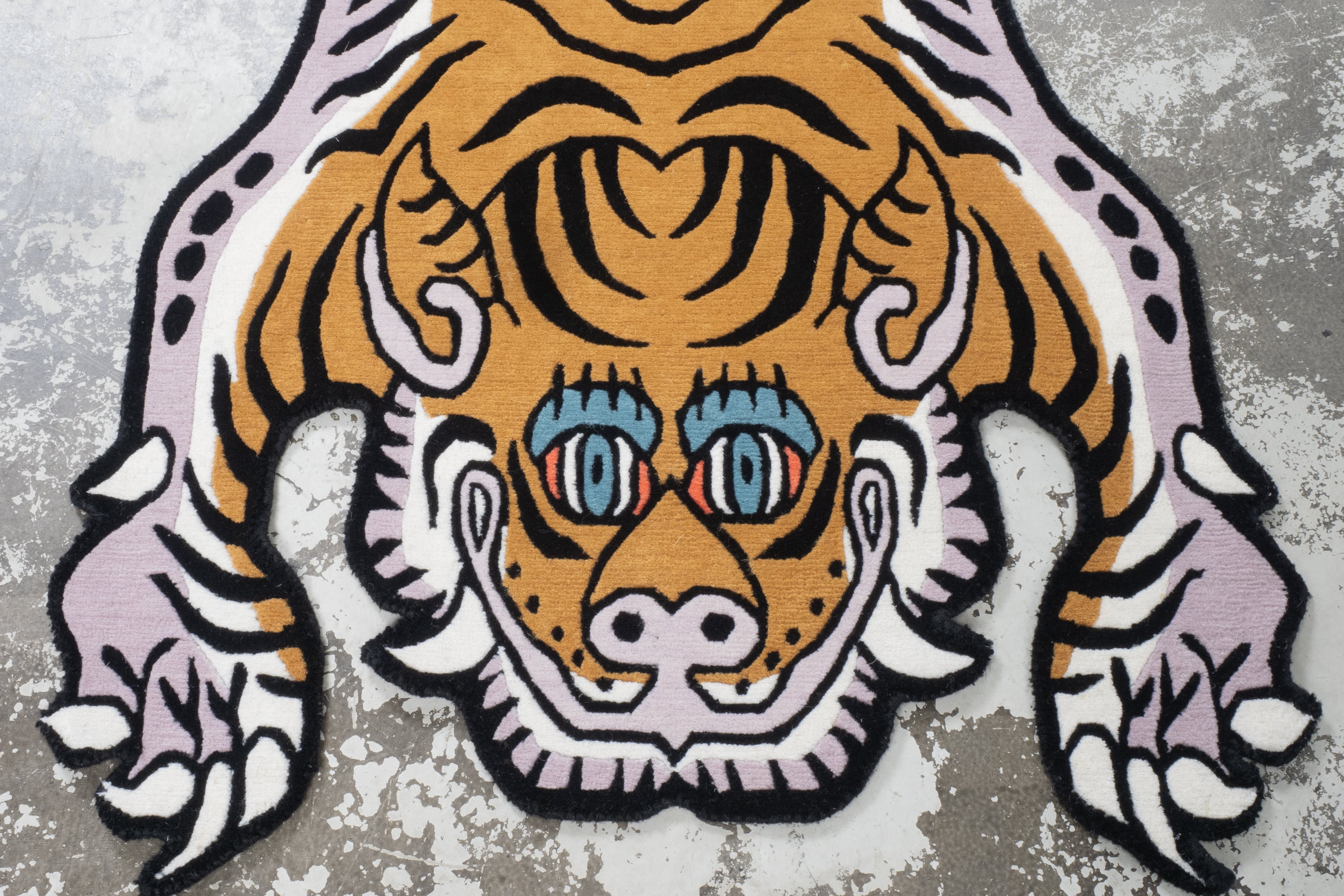 チベタンタイガーラグ　slowtiger Tibetan Tiger Rug 《Mサイズ•ウール・オリジナル2・マスタード