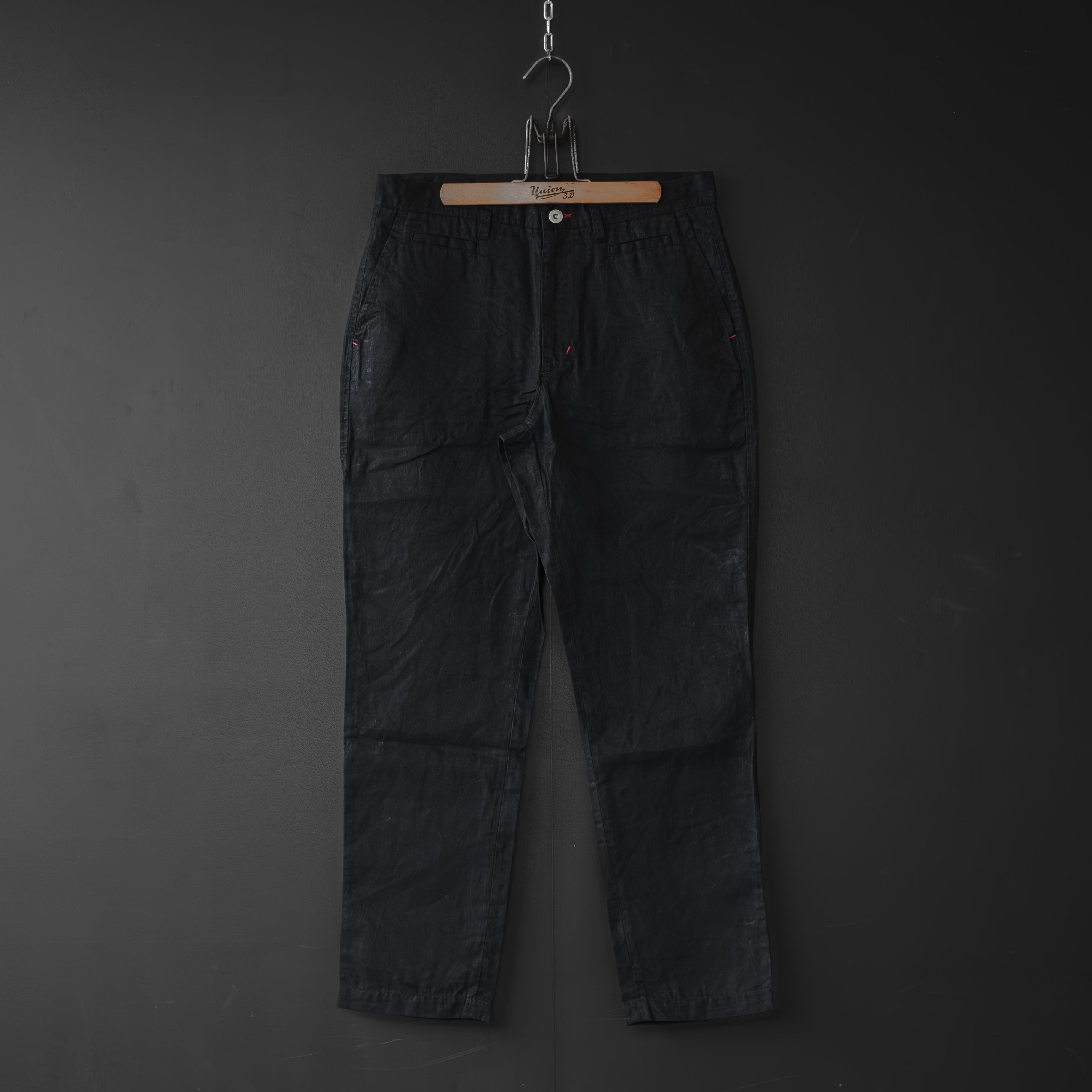 anri＊確認用 unre:count】 AMF stitch paraffin cotton pants (black) | dros dro