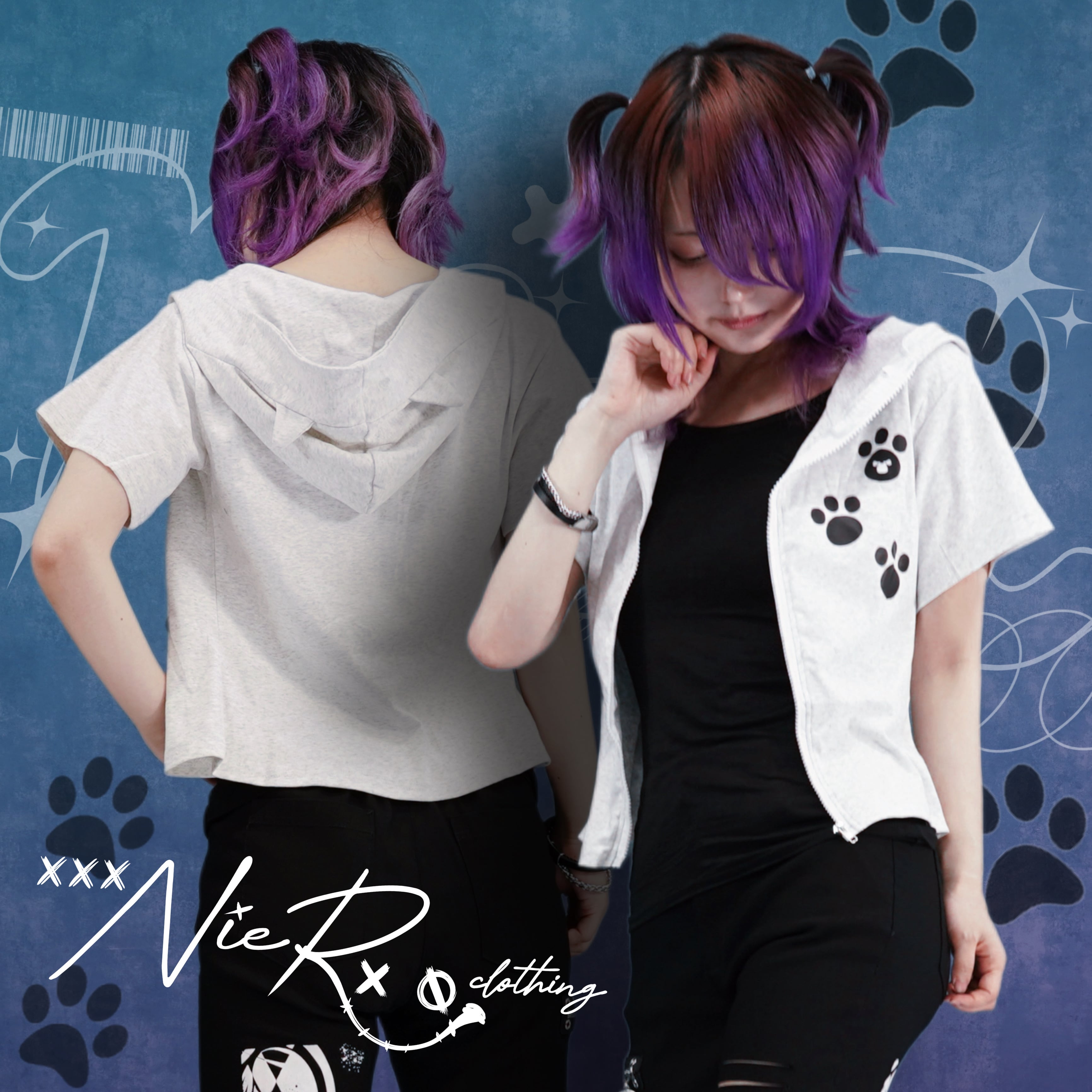 先着30点限定☆ミケの日PRESENT》猫耳付き SHORT SLEEVE ZIP OUTER