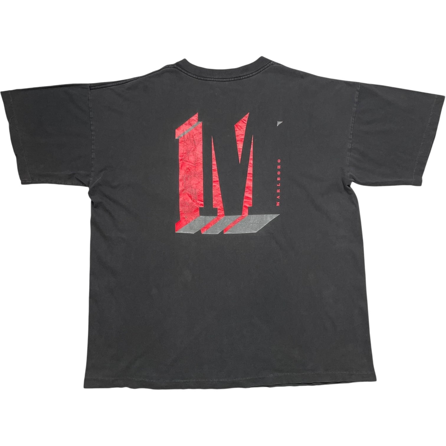 《XL》Marlboro マルボロ Tシャツ 胸ポケット シングルステッチ バックプリント ブラック USA製 90年代 vintage no.10333