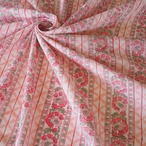 ブロックプリント生地【50cm単位】インド綿  ストライプ柄 コーラルピンク #38576-PK2