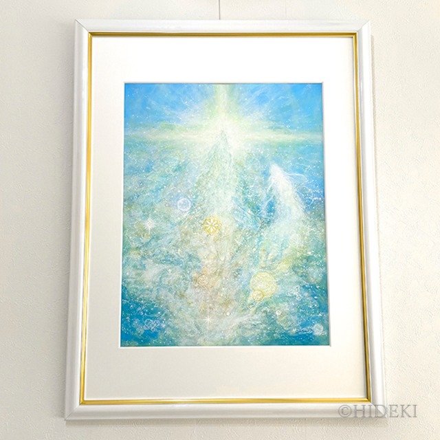 白水龍「光る水」 龍神様のアクリル画