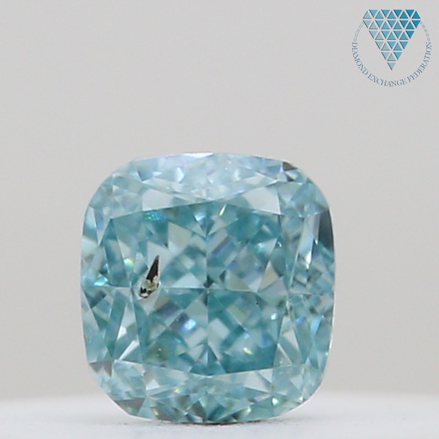 0.06 ct FANCY INTENSE BLUE-GREEN  CUSHION GIA 天然  ダイヤモンド ルース