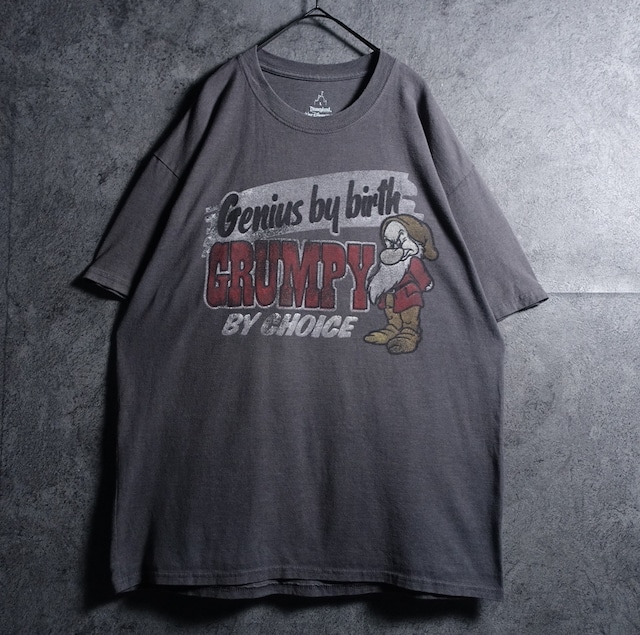 "Disney" Charcoal Grey Grumpy Print Design T-Shirt