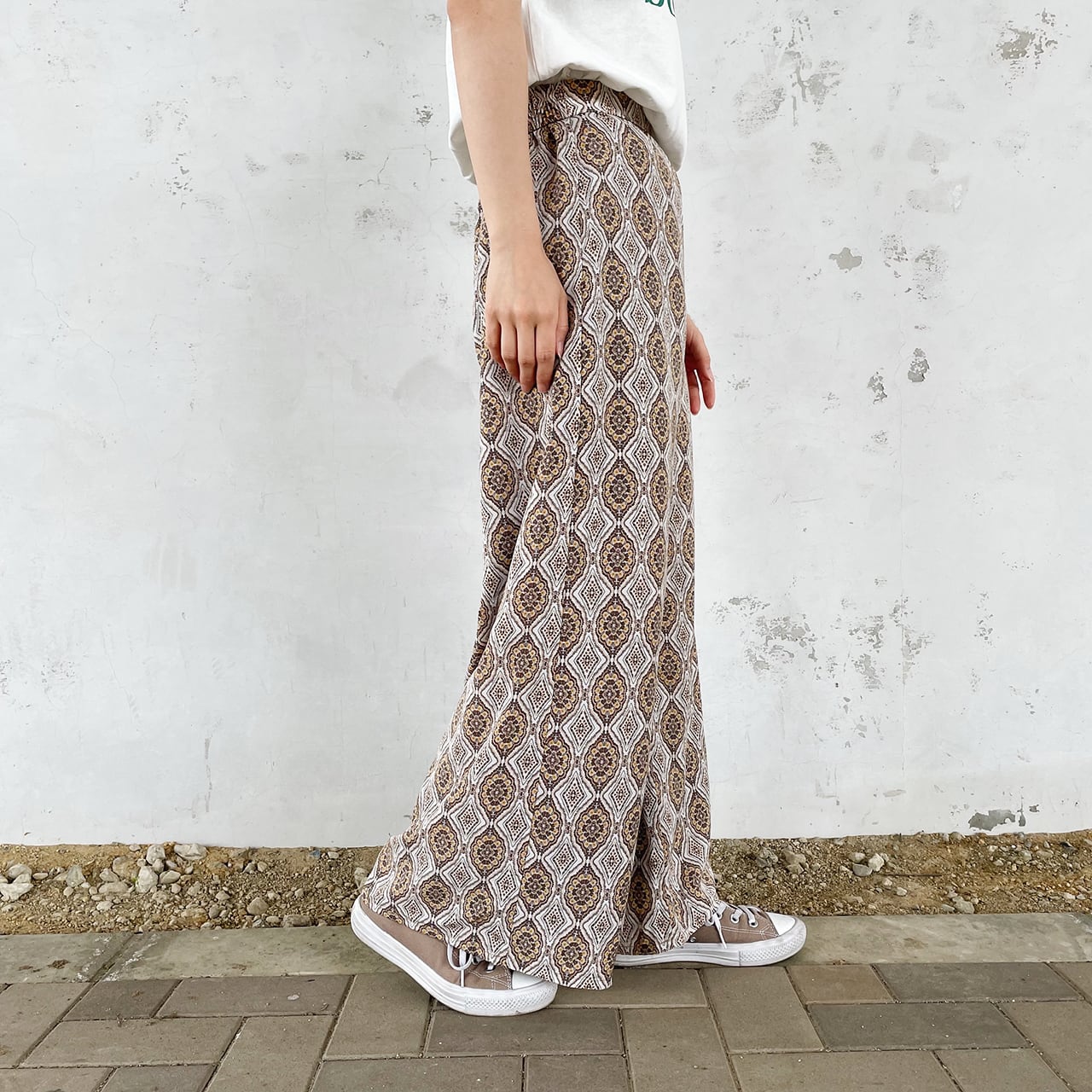 Printed relax pants (brown)