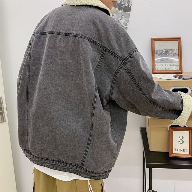 予約販売】デニムジャケット Gジャン メンズ ファー ボア アウター 