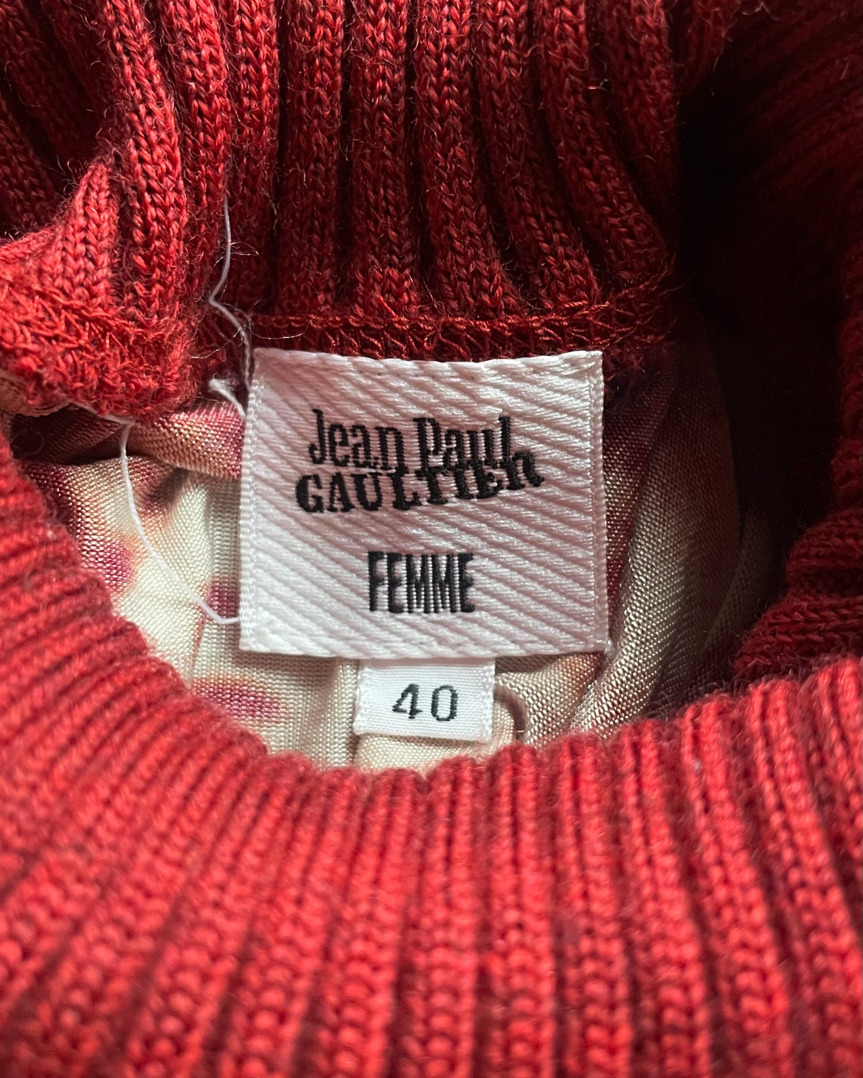1990s jean paul gaultier portrait turtleneck knit top | ether