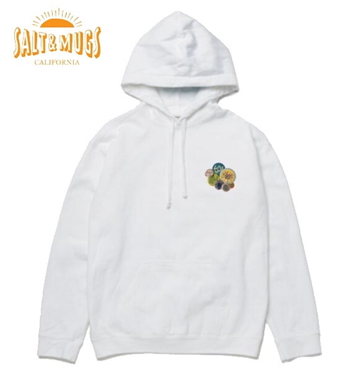 ソルトアンドマグス パーカー プルオーバー 長袖 メンズ SALT&MUGS SUNFLOWER HOODIE WHITE