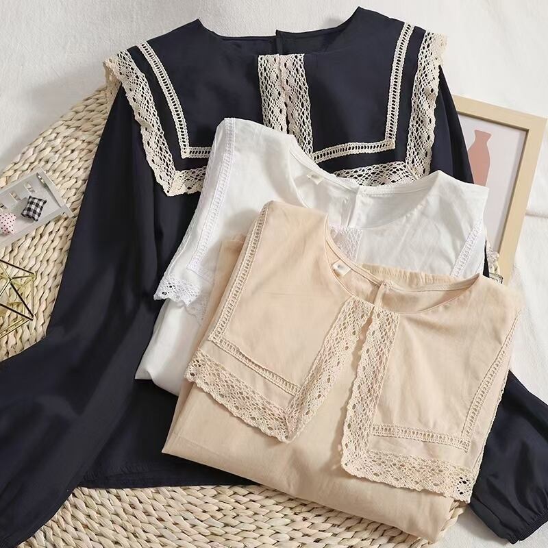 レースセーラーカラーブラウス AJ1079-7908