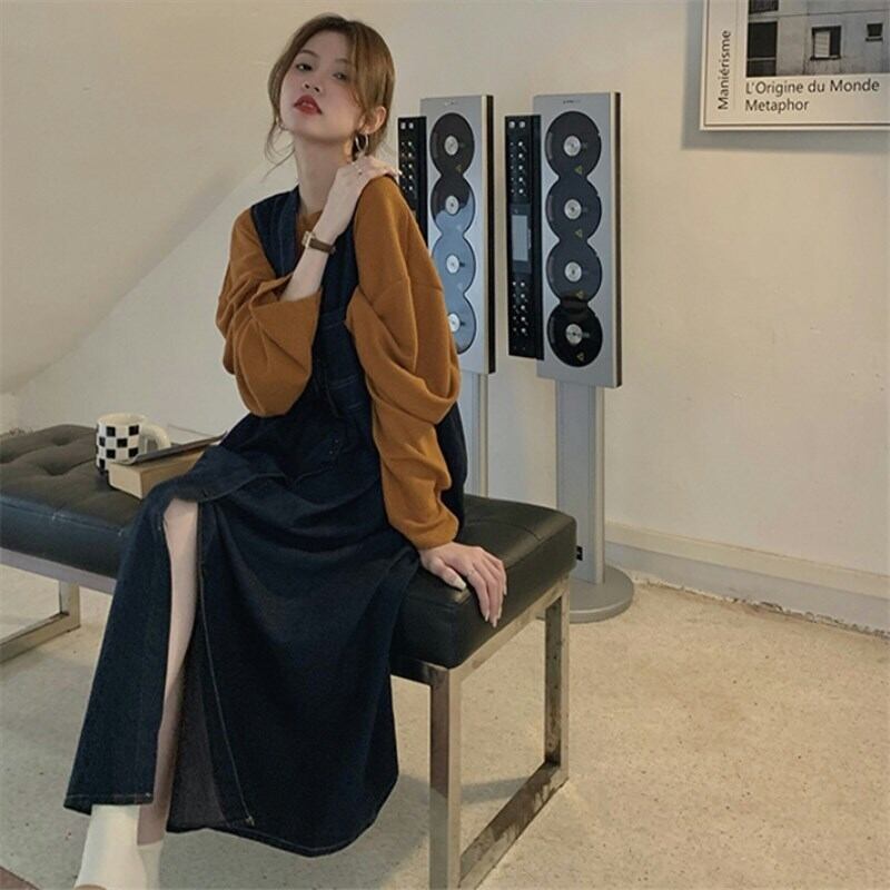 トップス ワンピース セットアップ Tシャツ ミモレ丈スカート デニムワンピース ミモレ ミモレ丈 袖あり 長袖 Aライン かわいい 大人可愛い きれいめ シンプル カジュアル 大人 おしゃれ 大人女子 こなれ感 ラブリー キュート ガーリー 個性的 甘い 無地 春 秋 10代 20代 30代 レディース 女性用 ママ マタニティ デート お出かけ 女子会 休日 旅行 ショッピング 着回し 普段使い お揃い 双子 韓国 ファッション コーデ M L XL 2XL 3XL 4XL 大きいサイズ ゆったり