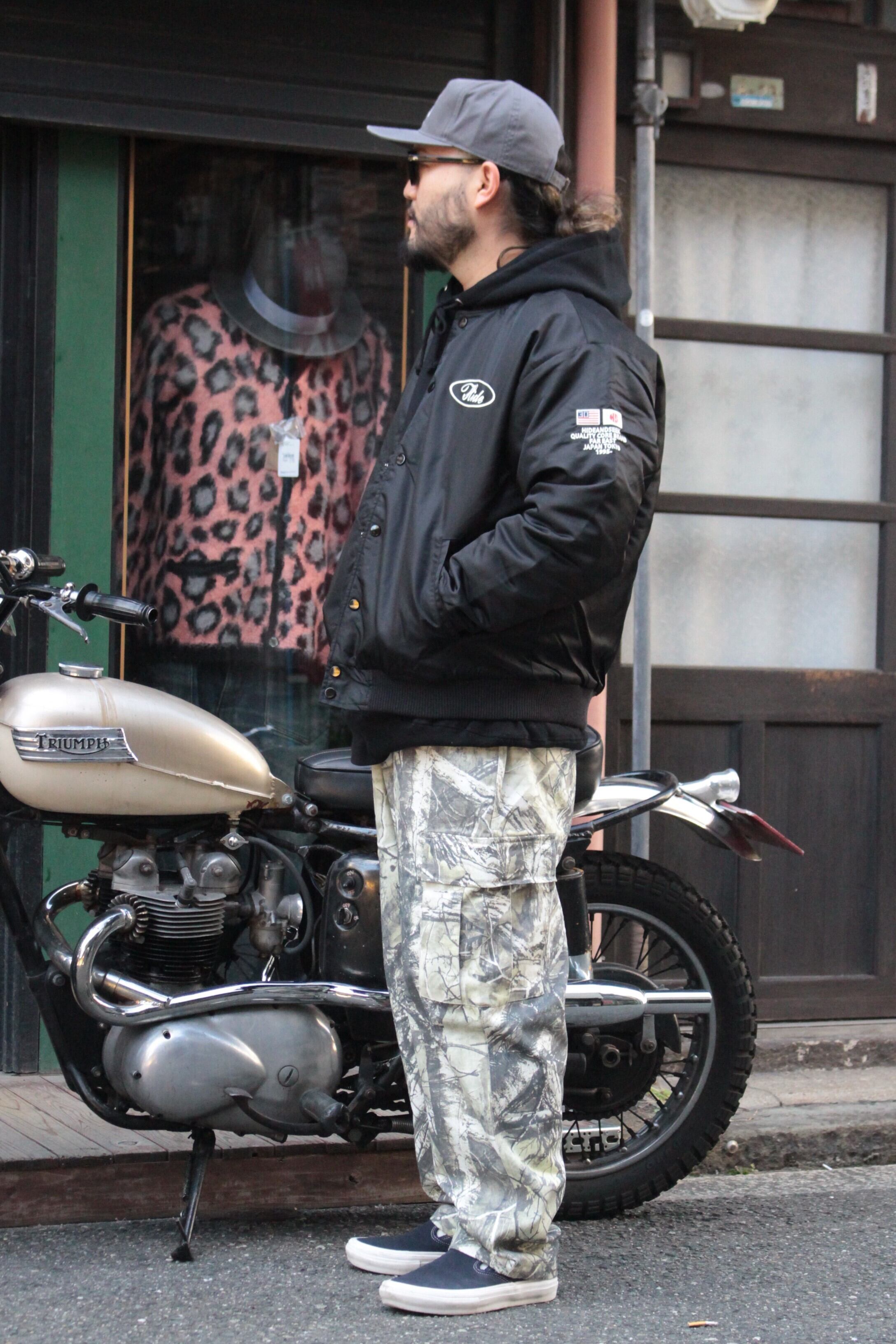 HIDE AND SEEK】Stadium Jacket (25aw) -BLACK (ハイドアンドシーク