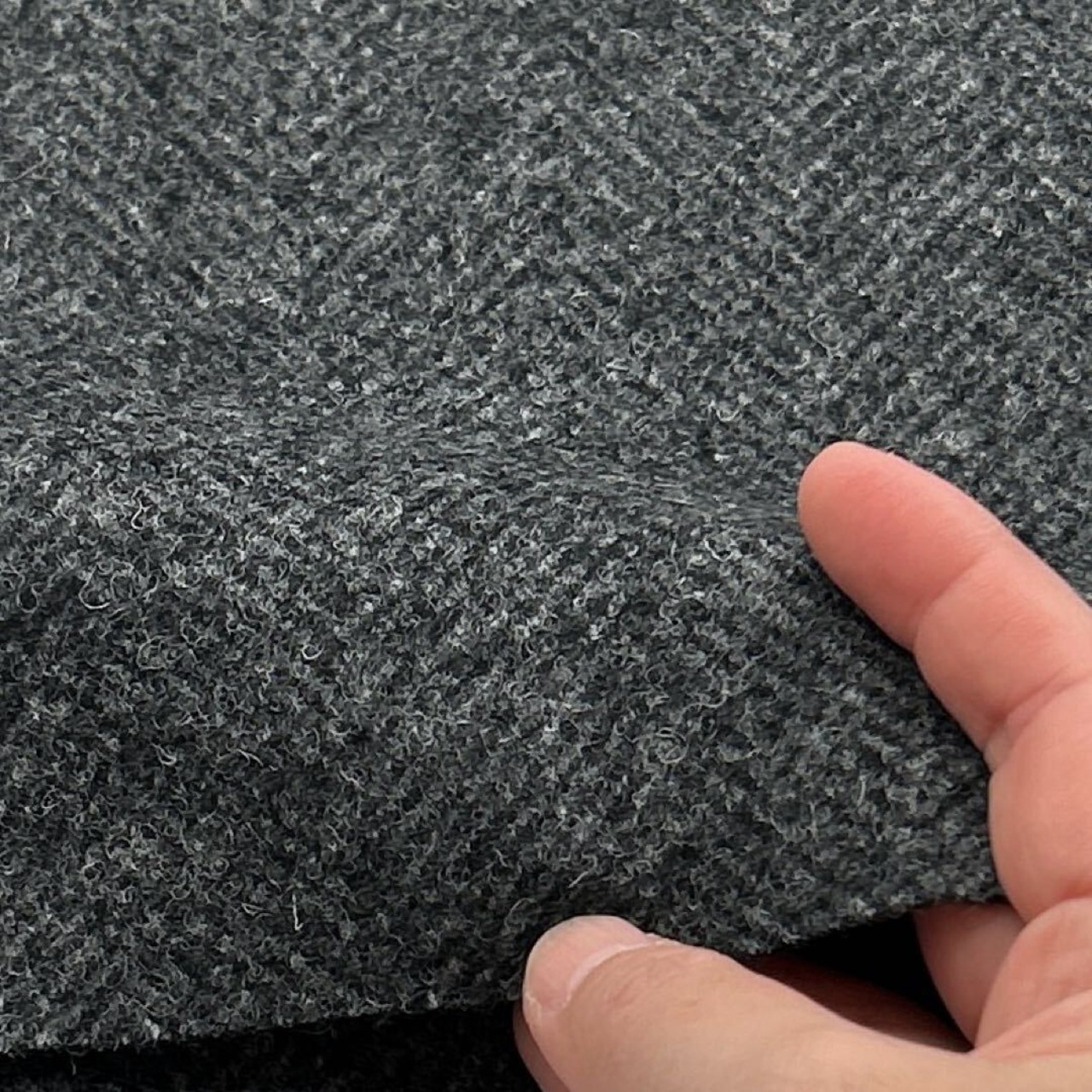 ★NY817◆1.6m◆ウール100%ヘリンボーンツイード生地◆チャコール