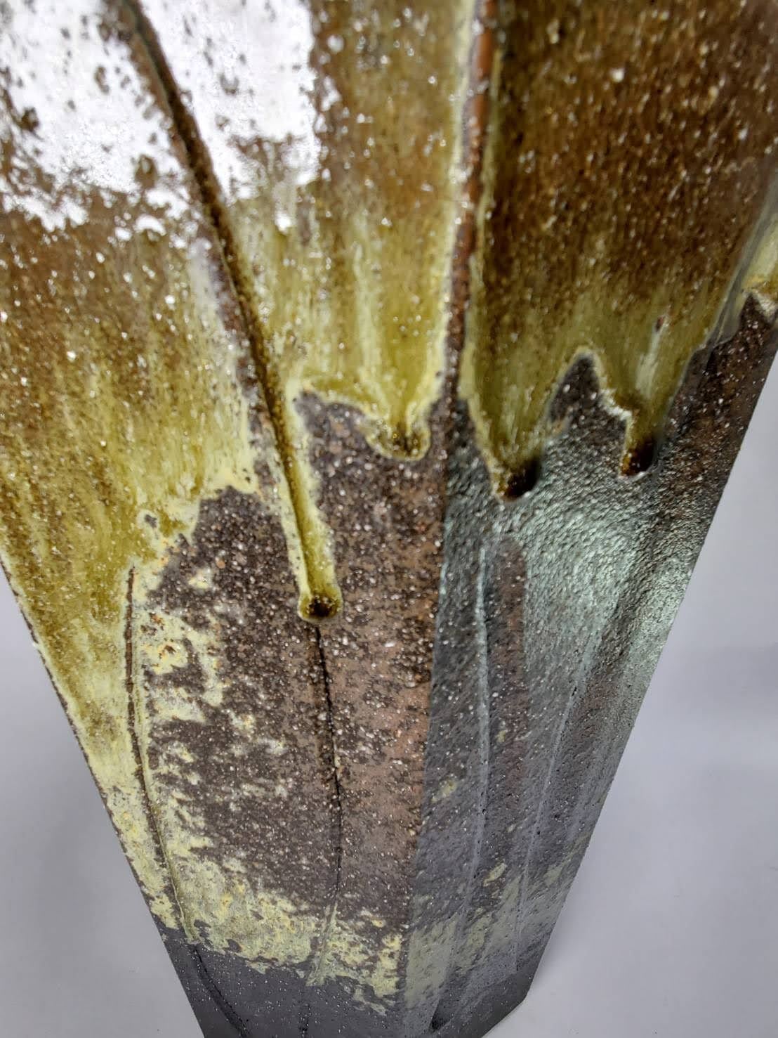 古陶八角傘立（信楽焼き・陶器・傘立て・梅雨・雨・玄関・収納・B038