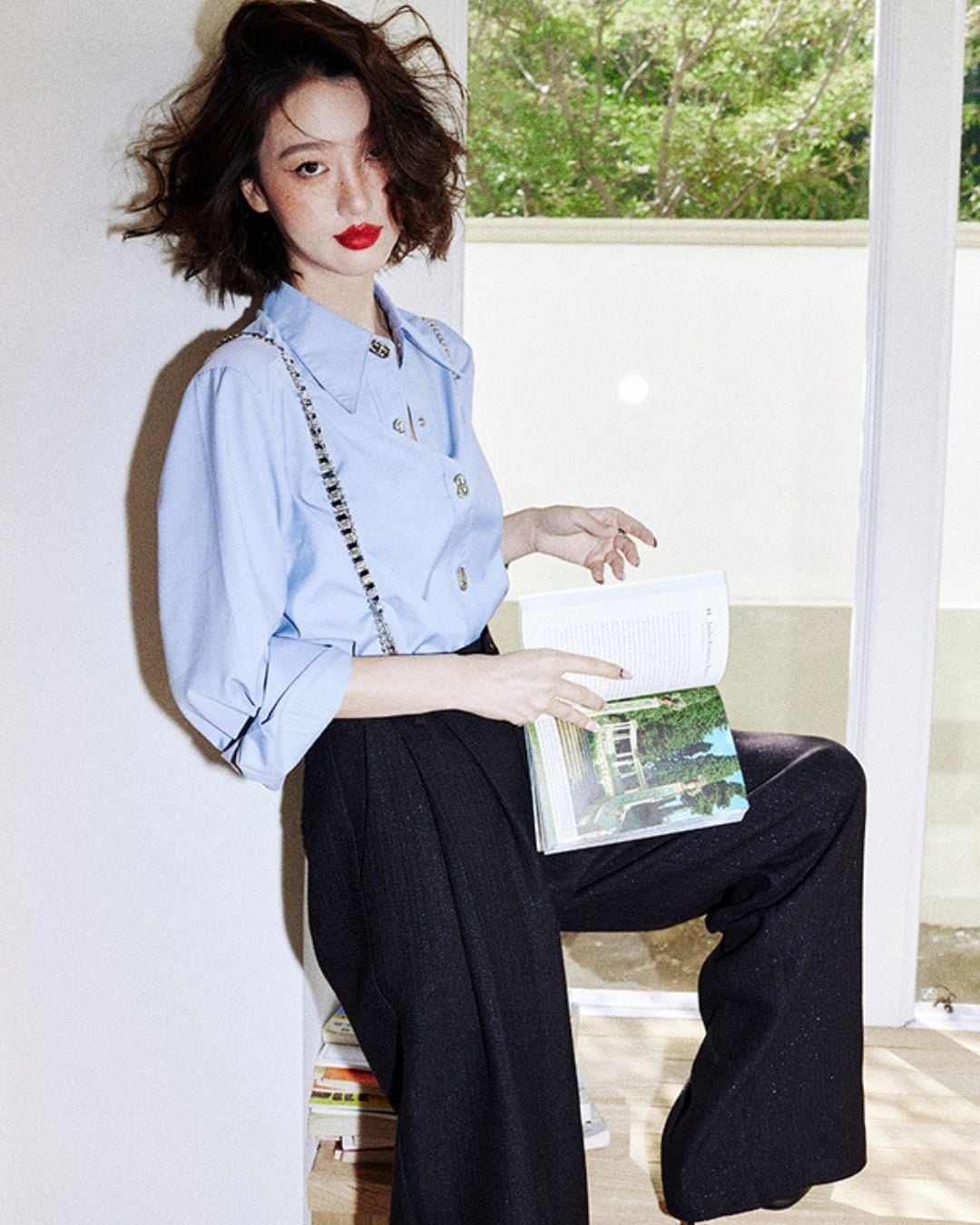 チェーンストレートパンツ A25055