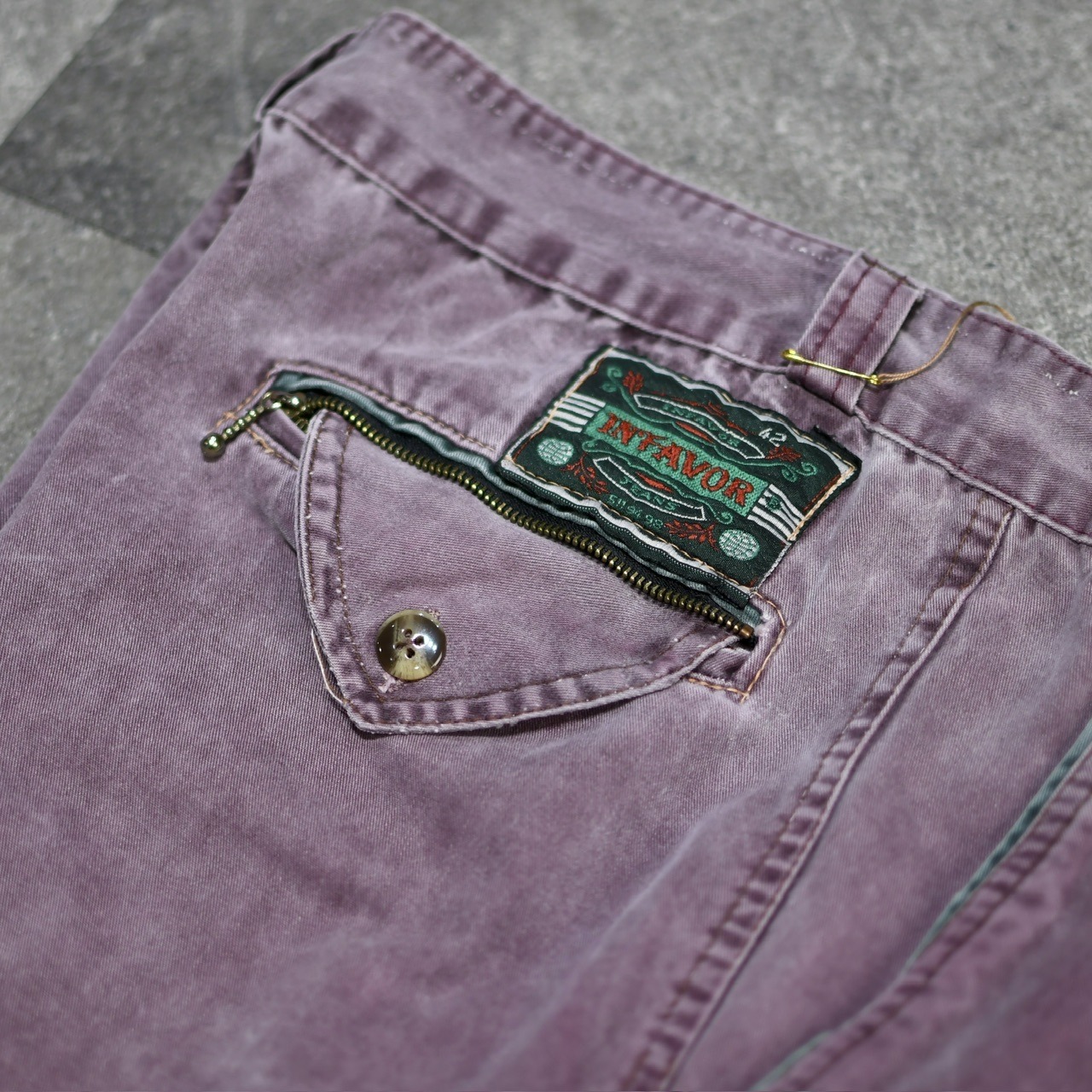 INFAVOR good fade 3tuck cotton pants burgundy