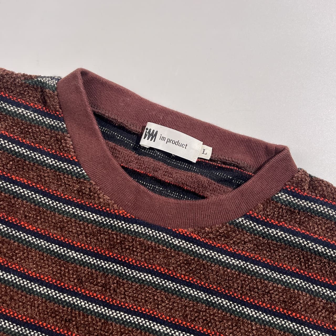 90s im product アイムプロダクト ボーダー 長袖 ニット セーター サイズ L /ブラウン系 メンズ 三宅一生 ISSEY MIYAKE ビンテージ