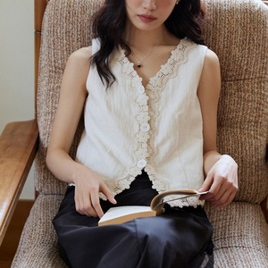 flower embroidery vest　k-0198