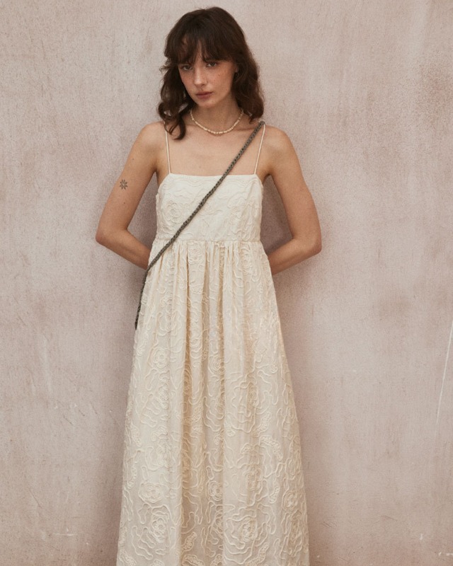 Embroidered Rose Dress