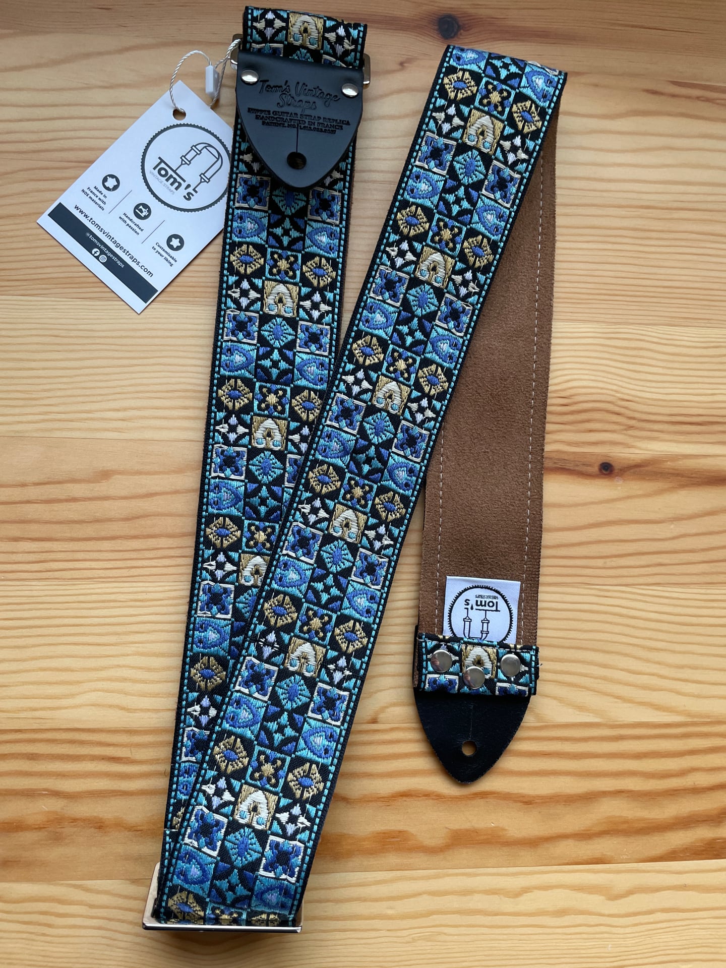 Tom's Vintage Straps【Blue Woodstock】ハンドメイド ギター