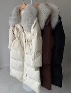 【新作5％OFF・3日間】FoxFur 100% & Goose-Down100% Long Jacket_3colors